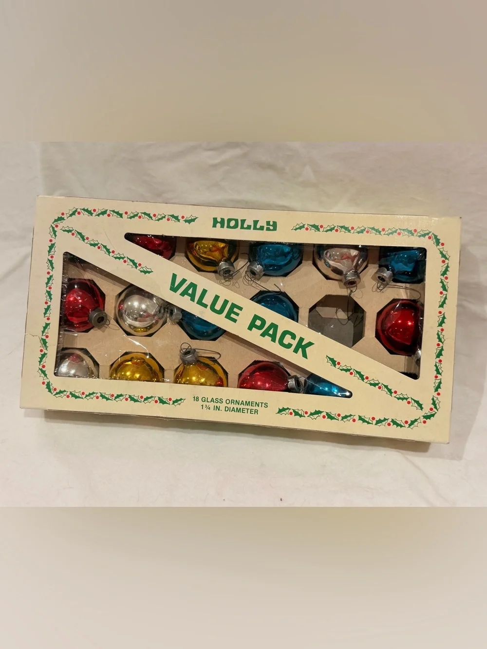Vintage shiny Multi-Color Glass Holiday Ornaments